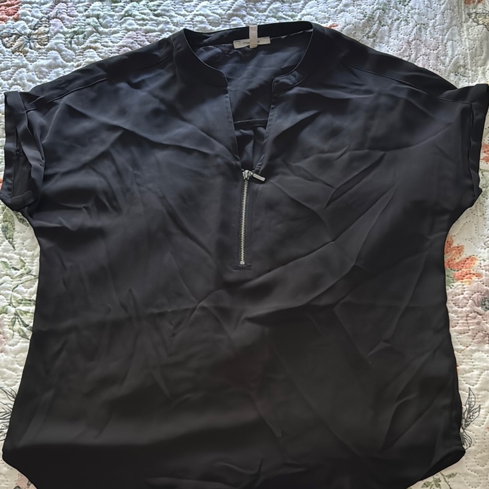 Black Zippered Women's Top